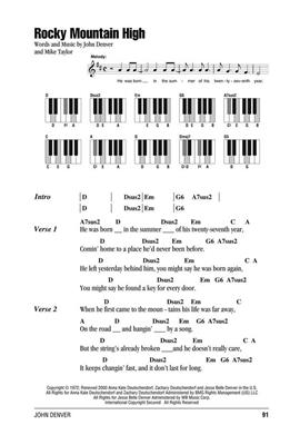 Piano Chord Songbook John Denver: Easy Piano