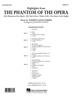 Andrew Lloyd Webber: Highlights from The Phantom of the Opera: (Arr. Johnnie Vinson): Variables Blasorchester