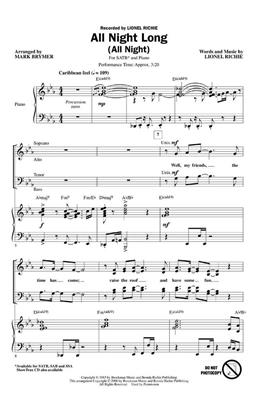 Lionel Richie: All night long: (Arr. Mark Brymer): Gemischter Chor mit Klavier/Orgel