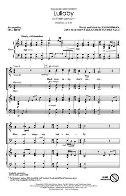 Dave Matthews: Lullaby: (Arr. Mac Huff): Männerchor mit Begleitung