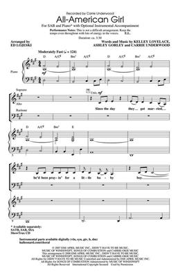 All-American Girl: (Arr. Ed Lojeski): Gemischter Chor mit Klavier/Orgel