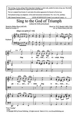 Georg Friedrich Händel: Sing to the God of Triumph: (Arr. Walter Ehret): Gemischter Chor mit Begleitung