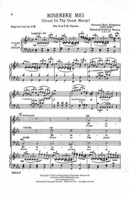 Giovanni Battista Pergolesi: Miserere Mei: (Arr. Geoffrey Mason): Gemischter Chor mit Begleitung