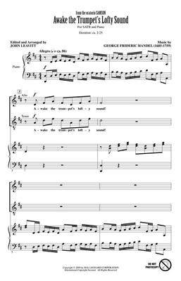 Georg Friedrich Händel: Awake the Trumpet's Lofty Sound: Gemischter Chor mit Begleitung