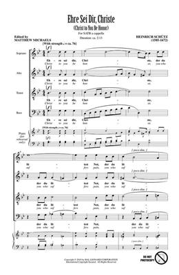 Heinrich Schütz: Ehre Sei Dir, Christe (Christ to You Be Honor): Gemischter Chor A cappella