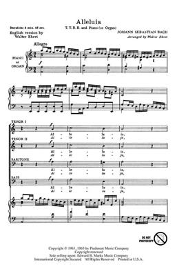 Johann Sebastian Bach: Alleluia: (Arr. Walter Ehret): Männerchor mit Begleitung