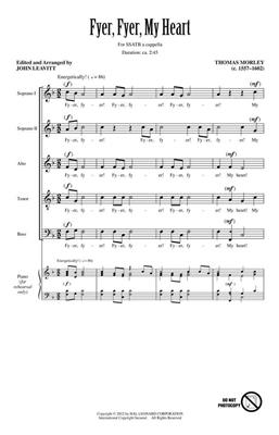 Thomas Morley: Fyer, Fyer, My Heart: (Arr. John Leavitt): Gemischter Chor A cappella