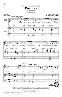 Stephen Schwartz: Choral Songs from Wicked: (Arr. Audrey Snyder): Frauenchor mit Klavier/Orgel