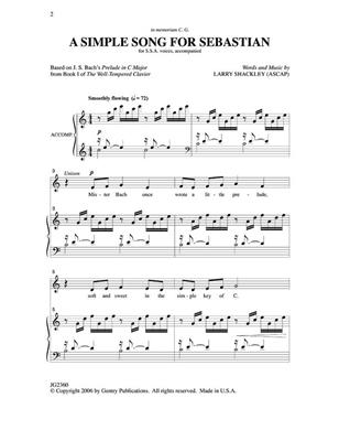 Larry Shackley: A Simple Song For Sebaian: Gemischter Chor mit Begleitung