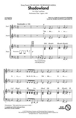 Hans Zimmer: Shadowland: (Arr. Mac Huff): Frauenchor mit Klavier/Orgel