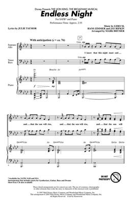 Hans Zimmer: Endless Night: (Arr. Mark Brymer): Gemischter Chor mit Klavier/Orgel