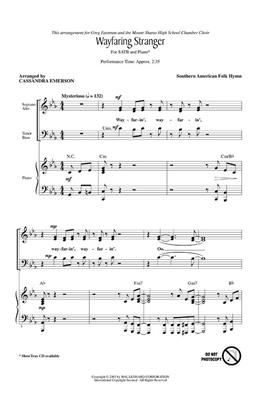 Traditional: Wayfaring Stranger: (Arr. Cassandra Emerson): Gemischter Chor mit Begleitung