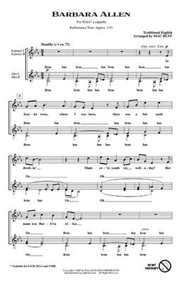Traditional: Barbara Allen: (Arr. Mac Huff): Frauenchor A cappella