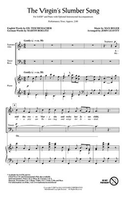 Max Reger: The Virgin's Slumber Song: (Arr. John Leavitt): Gemischter Chor mit Begleitung