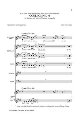 Eric Whitacre: Oculi Omnium: Gemischter Chor A cappella