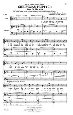 Christmas Tryptich: (Arr. Derek Holman): Frauenchor mit Klavier/Orgel