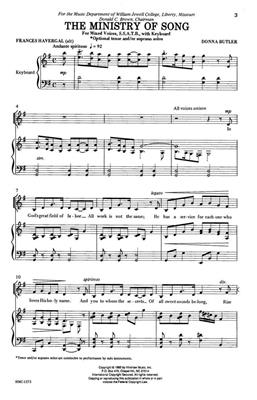 Donna Butler: The Ministry Of Song: (Arr. Donna Butler): Gemischter Chor mit Klavier/Orgel
