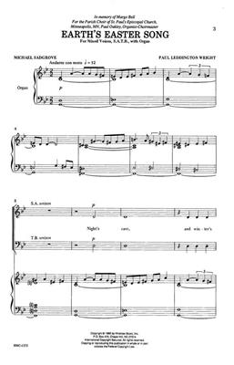 Paul Leddington Wright: Earth's Easter Song: (Arr. Paul Leddington Wright): Gemischter Chor mit Klavier/Orgel