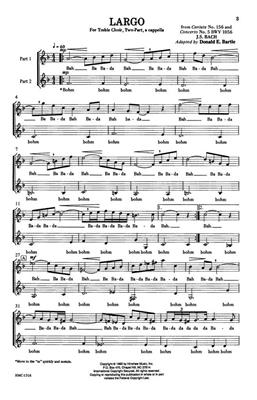 Johann Sebastian Bach: Largo: (Arr. Donald E. Bartle): Frauenchor A cappella
