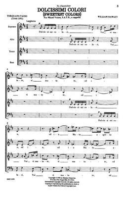 William Hawley: Dolcissimi Colori: (Arr. William Hawley): Gemischter Chor A cappella