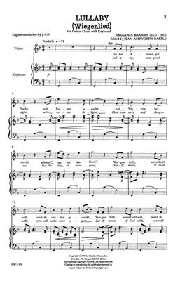 Johannes Brahms: Lullaby (Wiegenlied): (Arr. Jean Ashworth Bartle): Gemischter Chor mit Klavier/Orgel