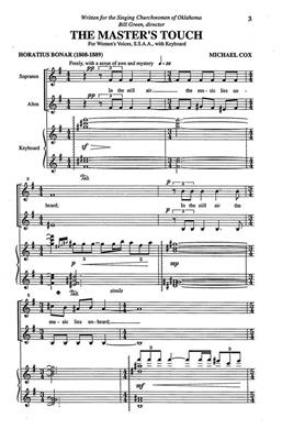 Michael Cox: The Master's Touch: (Arr. Michael Cox): Frauenchor mit Klavier/Orgel