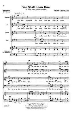 Austin C. Lovelace: You Shall Know Him: (Arr. Austin C. Lovelace): Gemischter Chor A cappella