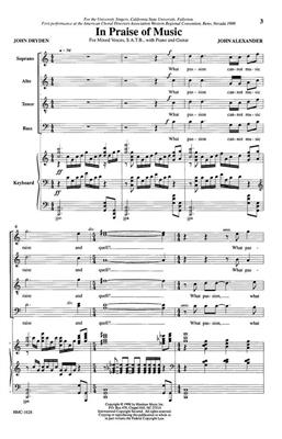 John Alexander: In Praise Of Music: (Arr. John Alexander): Gemischter Chor mit Klavier/Orgel