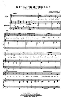 Loonis McGlohon: Is It Far To Bethlehem?: (Arr. Loonis McGlohon): Gemischter Chor mit Klavier/Orgel