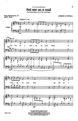 Robert J. Powell: Set Me As A Seal: (Arr. Robert J. Powell): Gemischter Chor mit Klavier/Orgel