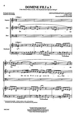 Giovanni Battista Martini: Domine Fili A 3: (Arr. Giovanni Battista Martini): Gemischter Chor mit Klavier/Orgel