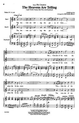 Franz Joseph Haydn: The Heavens Are Telling: (Arr. Michael Braz): Frauenchor mit Klavier/Orgel