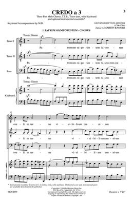 Giovanni Battista Martini: Credo A 3: (Arr. Giovanni Battista Martini): Männerchor mit Klavier/Orgel