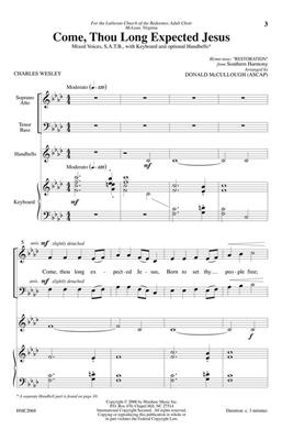 Come, Thou Long Expected Jesus: (Arr. Donald McCullough): Gemischter Chor mit Klavier/Orgel