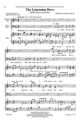 The Lonesome Dove: (Arr. Michael Larkin): Gemischter Chor mit Klavier/Orgel