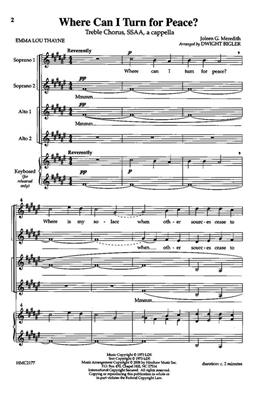 Where Can I Turn For Peace: (Arr. Dwight Bigler): Frauenchor A cappella