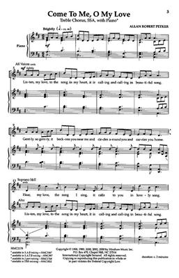 Allan Robert Petker: Come To Me, O My Love: (Arr. Allan Robert Petker): Frauenchor mit Klavier/Orgel