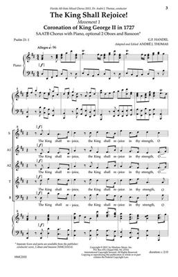 Georg Friedrich Händel: The King Shall Rejoice!: (Arr. Georg Friedrich Händel): Gemischter Chor mit Klavier/Orgel