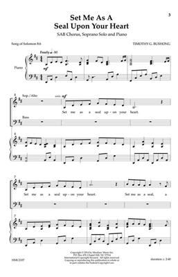 Tim Bushong: Set Me As A Seal Upon Your Heart: (Arr. Tim Bushong): Gemischter Chor mit Klavier/Orgel