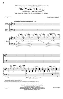 Dan Forrest: The Music Of Living: (Arr. Dan Forrest): Männerchor mit Klavier/Orgel