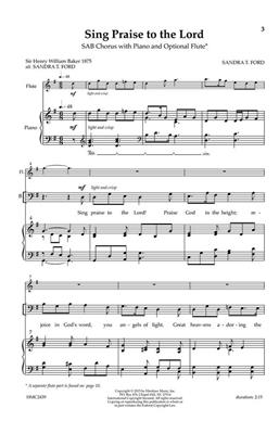 Sandra T. Ford: Sing Praise To The Lord: (Arr. Sandra T. Ford): Gemischter Chor mit Klavier/Orgel