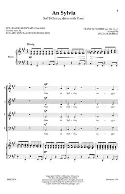 Franz Schubert: An Sylvia: (Arr. Ragnar Bohlin): Gemischter Chor mit Begleitung