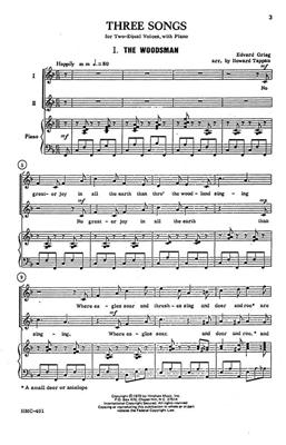 Edvard Grieg: Three Songs: (Arr. Howard Tappan): Gemischter Chor mit Klavier/Orgel