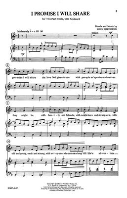 John Shepherd: I Promise I Will Share: (Arr. John Shepherd): Frauenchor mit Klavier/Orgel