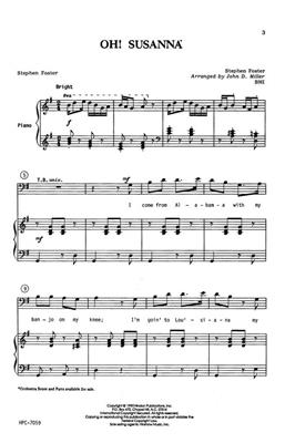 Stephen Foster: Oh! Susanna: (Arr. John Miller): Gemischter Chor mit Klavier/Orgel