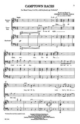 Stephen Foster: Camptown Races: (Arr. John Miller): Gemischter Chor mit Klavier/Orgel
