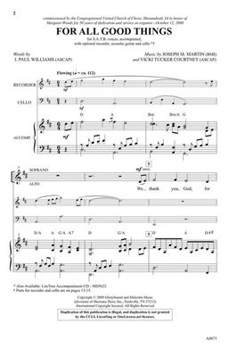 Joseph M. Martin: For All Good Things: Gemischter Chor mit Begleitung