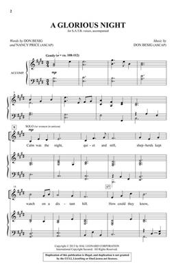 Don Besig: A Glorious Night: Gemischter Chor mit Begleitung