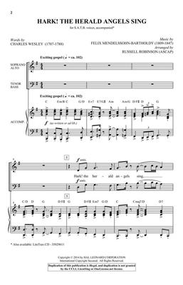 Felix Mendelssohn Bartholdy: Hark! The Herald Angels Sing: (Arr. Russell L. Robinson): Gemischter Chor mit Begleitung
