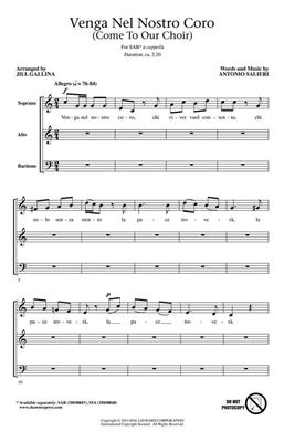 Antonio Salieri: Venga Nel Nostro Coro: (Arr. Jill Gallina): Gemischter Chor A cappella